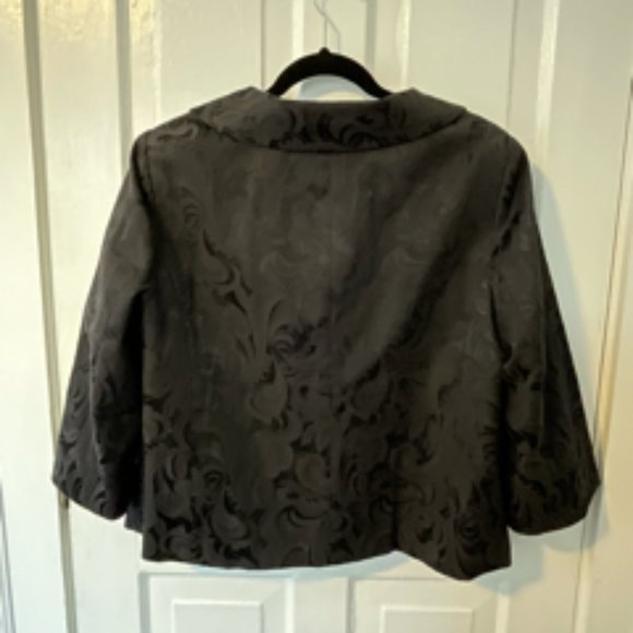 Sag Harbor Stretch ¾ Length Sleeve Black Damask Jacket Size 16P - Picture 6 of 6